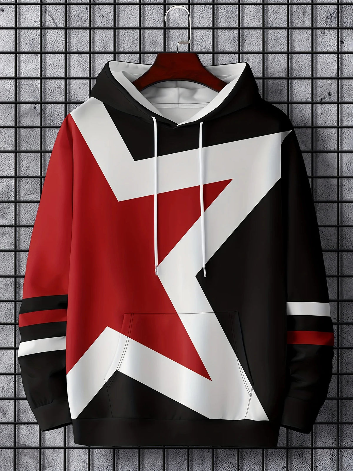 The new men's hoodie for the autumn of 2025 features a street casual and fashionable 3D star print pattern that is soft — image 2