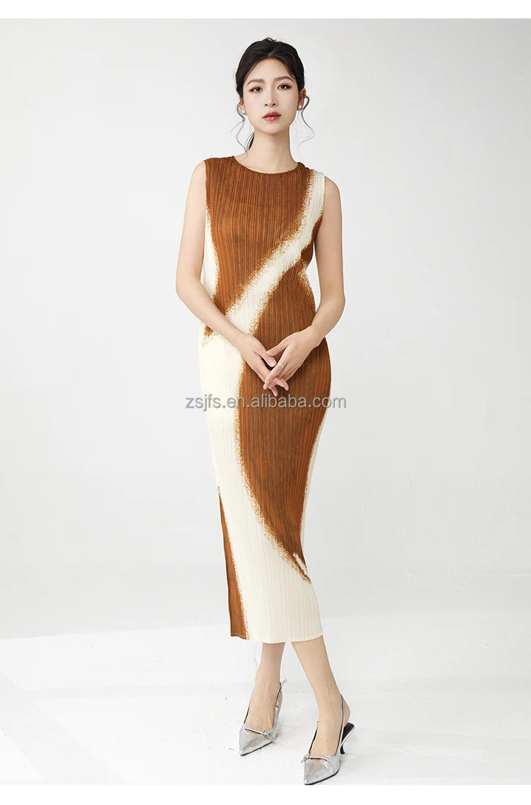 Women Clothing Wholesale Summer Ladies Fashion Dresses High Quality Stretch Sleeveless Dresses — image 11