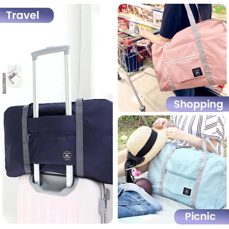 Foldable Travel Duffel Bag for Airlines Carry on Bag for Women and Girls Lightweight Large Capacity Sports Weekend Trip Overnigh — image 3