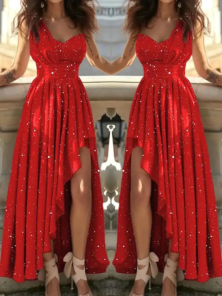 Women Evening Dresses Sexy Elegant Red Cocktail Party Chic Gala Graduation Luxury Formal Occasion Bridesmaid Gown Dress Clothes — image 10
