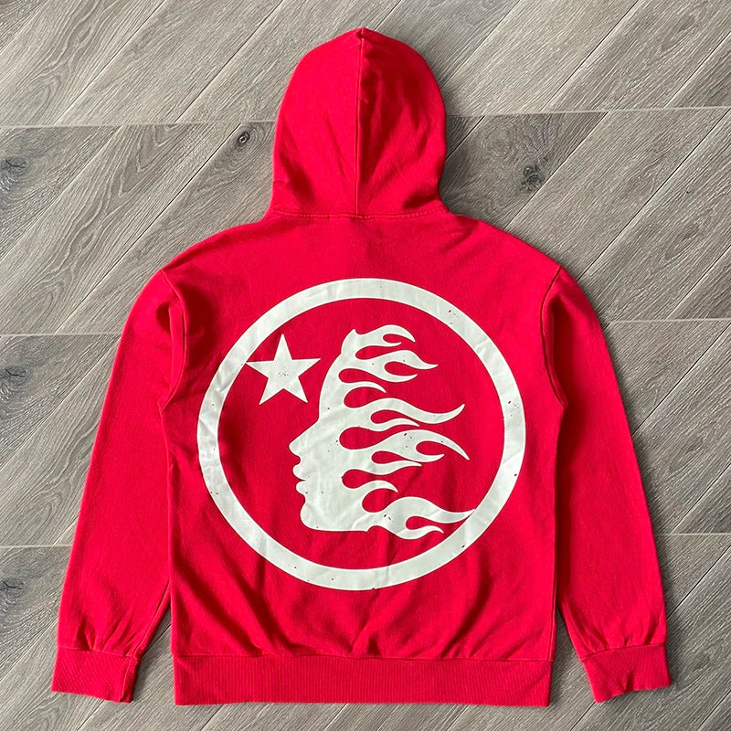Red Hoodie Red Wash Hooded Sweater — image 2