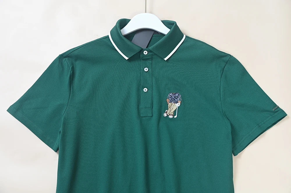 Men's  Shirt Short Sleeve Embroidered Pattern Breathable Standard Fit Summer New Style T-Shirt Male Model Clothing — image 9