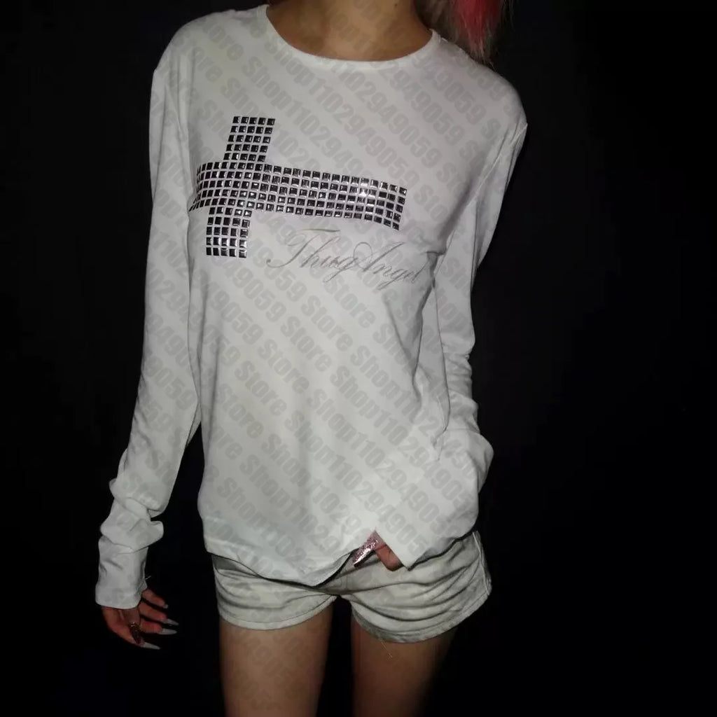 Woman Clothes for Women 2000s Clothes Y2k Tops Gothic Harajuku Crop Top Women Female Clothing Shoujo Girl Style Graphic Tees Y2k — image 2