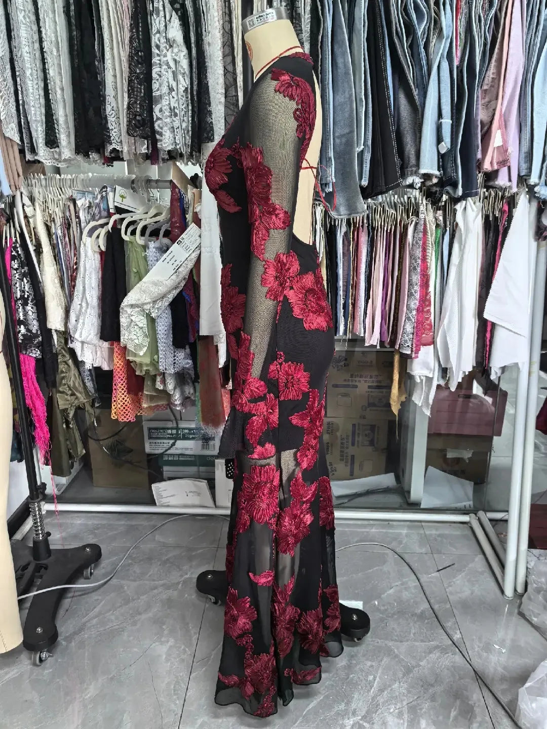 Elegant Dress Dress for Women 2025 Spring Collection Waist V-neck Jacquard Embroidered Dress — image 9