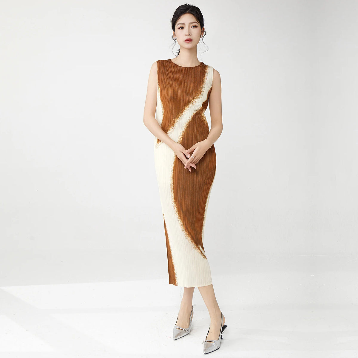 Women Clothing Wholesale Summer Ladies Fashion Dresses High Quality Stretch Sleeveless Dresses — image 2