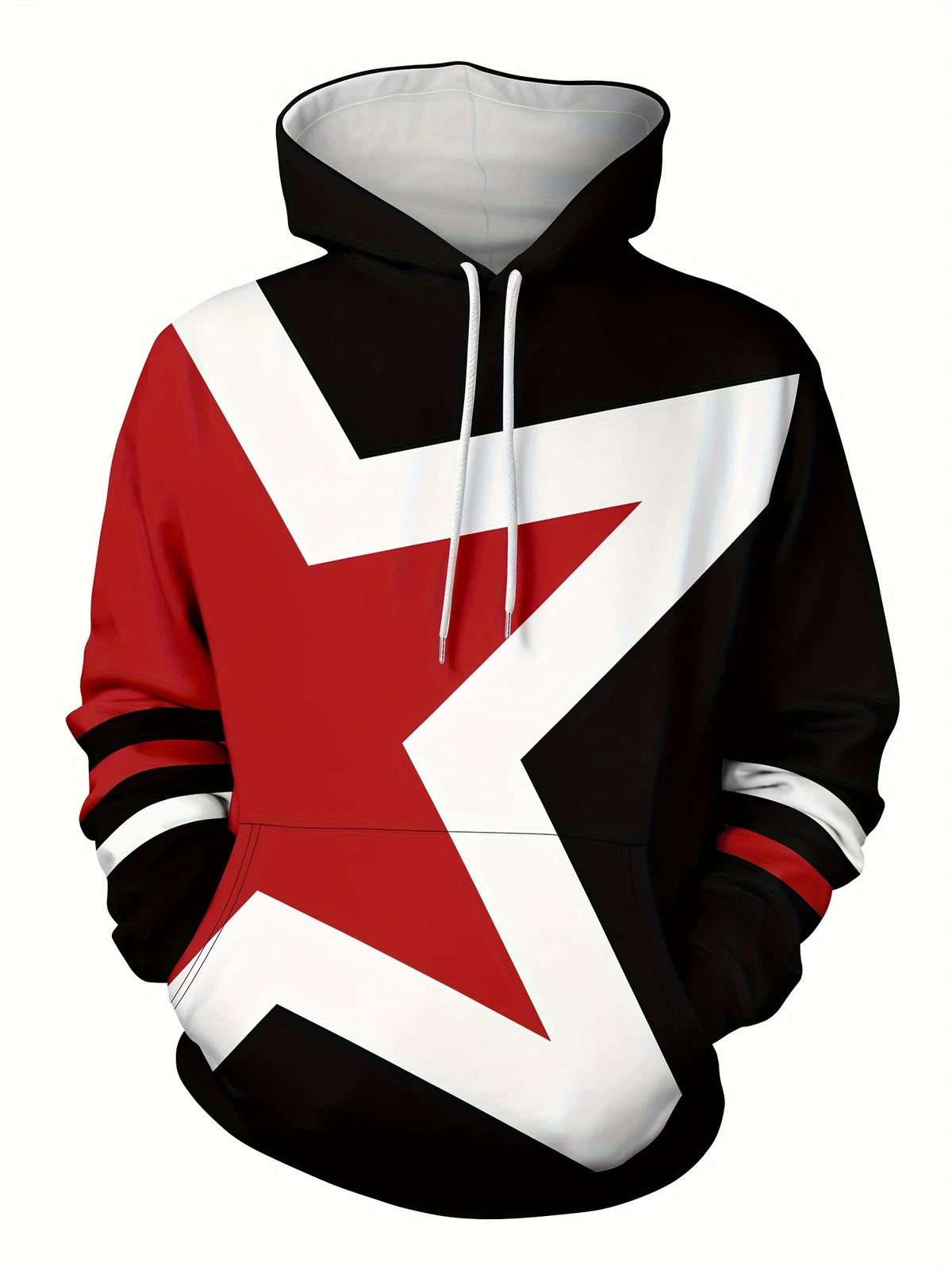 The new men's hoodie for the autumn of 2025 features a street casual and fashionable 3D star print pattern that is soft — image 1