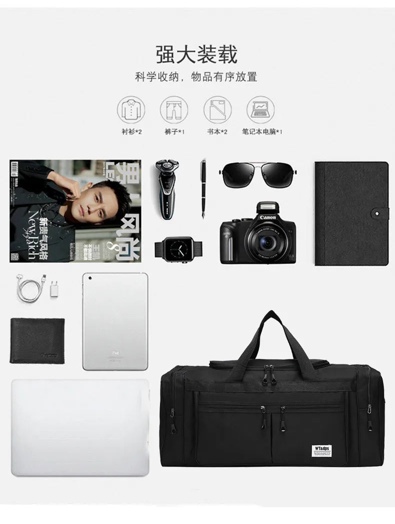 70CM 70L Nylon Luggage Travel Gym Outdoor Bag Large Travelling For Women Men Duffle Handbags Shoulder Weekend Sports Bag maletas — image 16