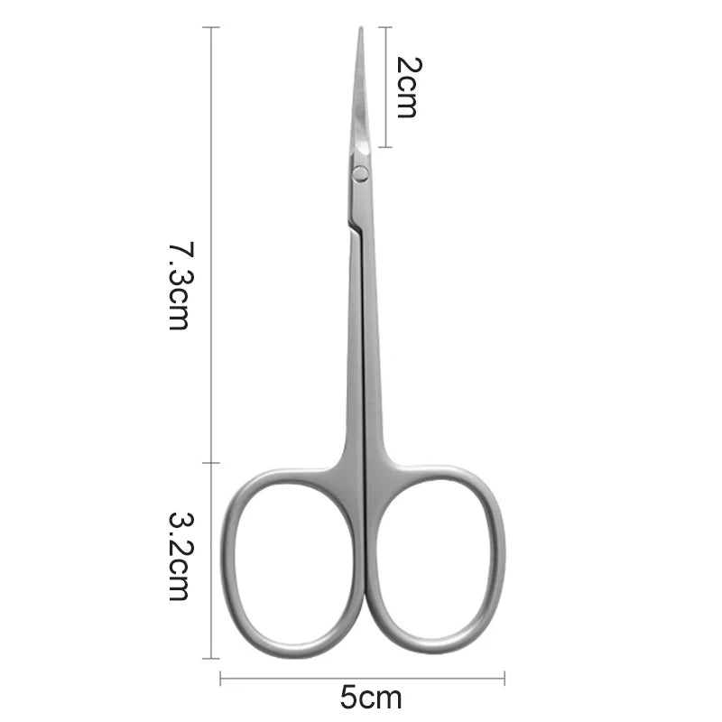 1Pcs Extra Fine Curved Cuticle Scissors Multi Purpose Manicure Dead Skin Remover For Nails Art Tools Eyelashes Eyebrown Scissors — image 7
