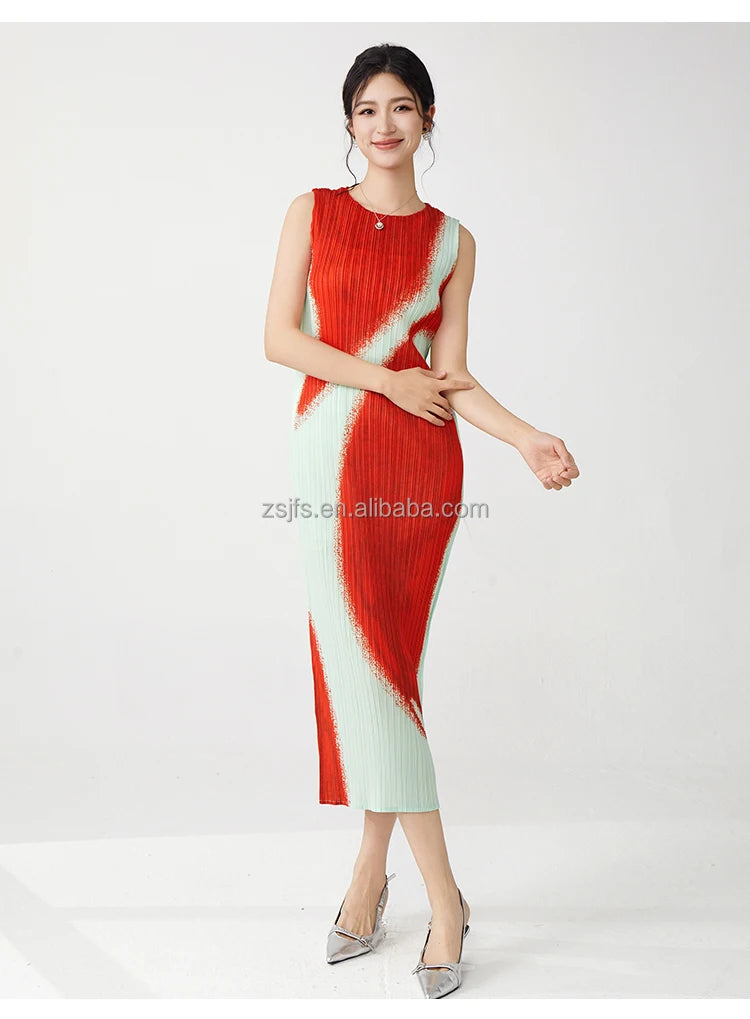 Women Clothing Wholesale Summer Ladies Fashion Dresses High Quality Stretch Sleeveless Dresses — image 15