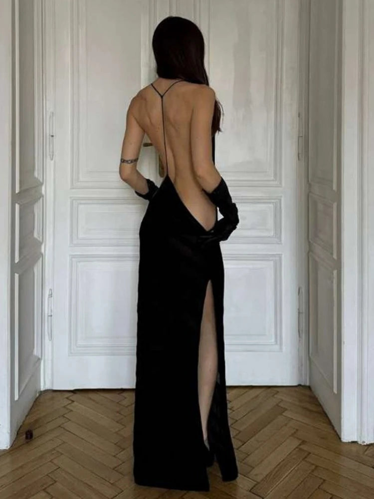 Black Evening Dresses For Women Clothing Backless Vestidos Elegantes Para Mujer See Through Sexi Night Dress Hot Club Outfit — image 5