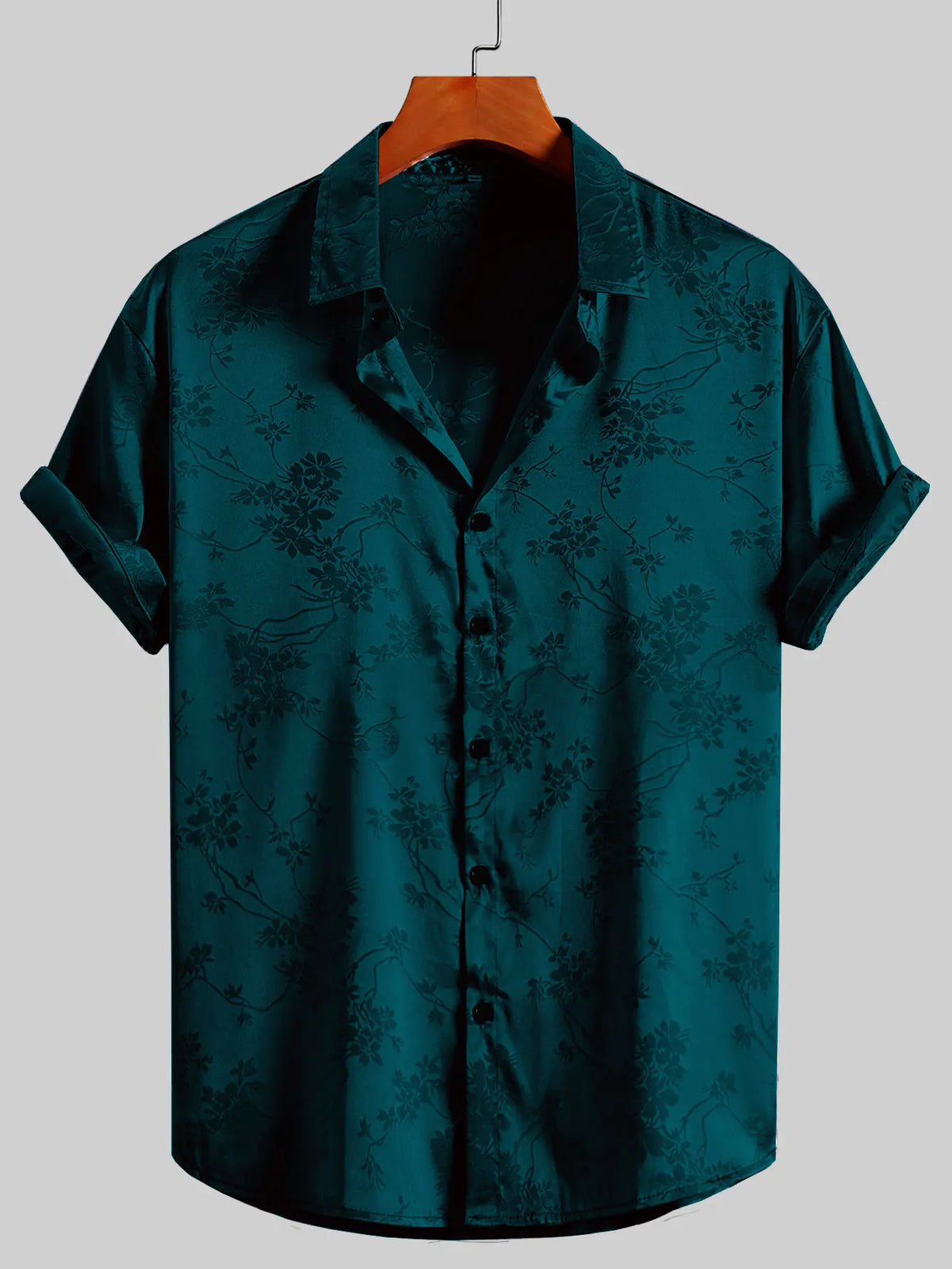 Men's Embroidered Shirt  Short Sleeve Shirt Casual Summer Beach Button Down Shirts — image 2