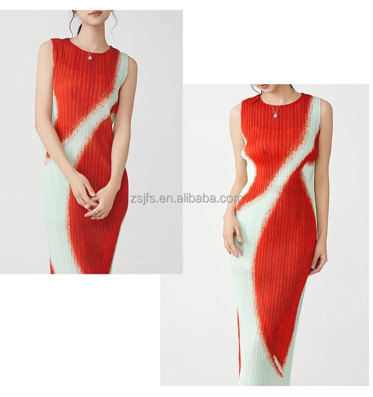 Women Clothing Wholesale Summer Ladies Fashion Dresses High Quality Stretch Sleeveless Dresses — image 16