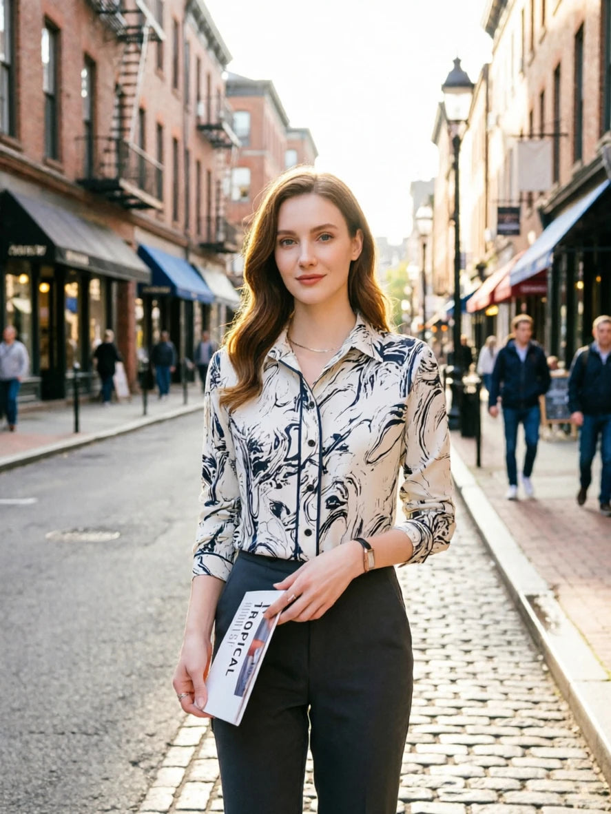 Fashion ladies shirts New elegant Women Blouses Long Sleeve Button-Down Tops blusa mujer — image 5