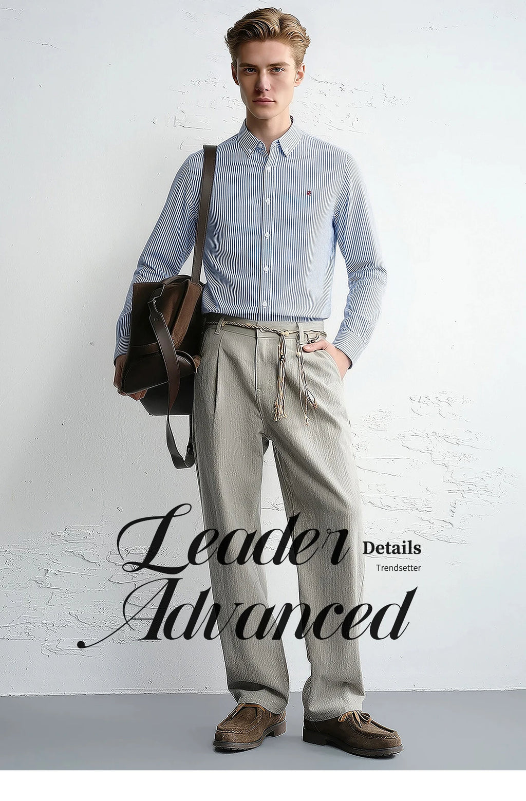 Men's Shirt New Versatile Commuting Casual Striped Design Men's Long Sleeved Shirt — image 7