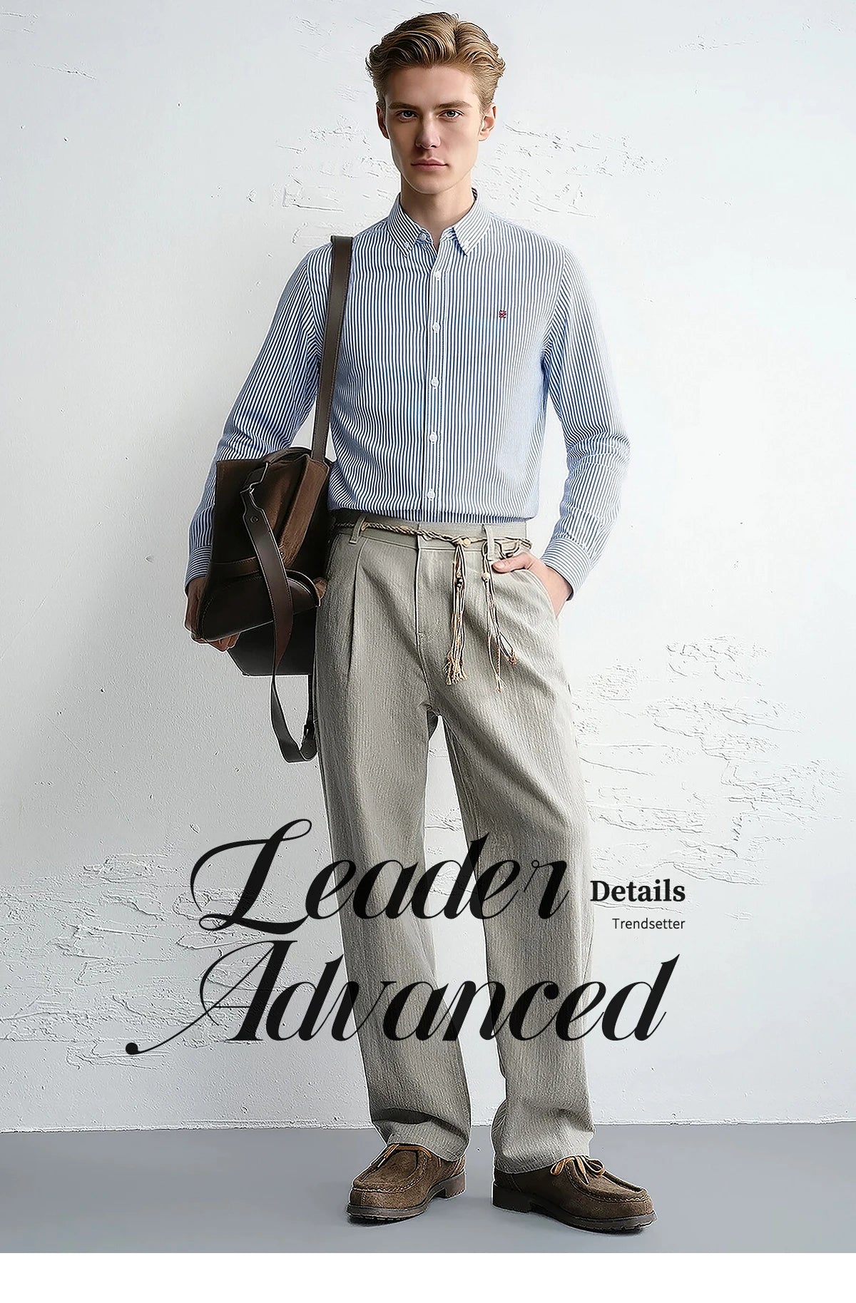 Men's Shirt New Versatile Commuting Casual Striped Design Men's Long Sleeved Shirt — image 7