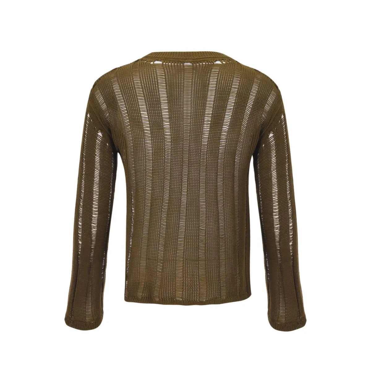 Mens T Shirts New Fashion Woven Solid Color Mesh Top Knit Slim Shirt Long Sleeve Sexy T-shirt Bottoming Streetwera Men — image 9