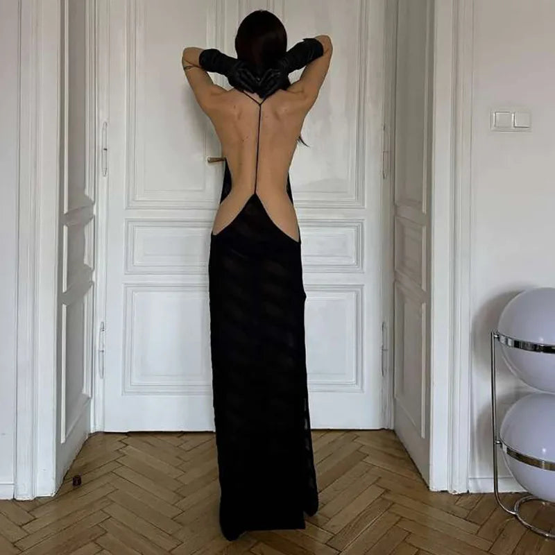 Black Evening Dresses For Women Clothing Backless Vestidos Elegantes Para Mujer See Through Sexi Night Dress Hot Club Outfit — image 10