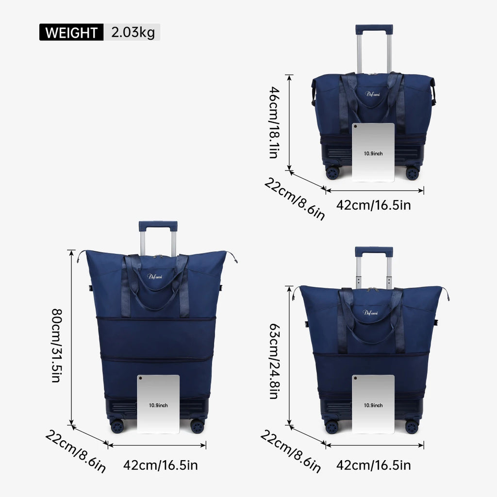 Luggage Bag with Wheels, Travel Bag with Universal Wheels, Foldable Suitcase, Lightweight Trolley Bag, Large Capacity Hand-Pulled Backpack for Going Abroad and Returning Home — image 13