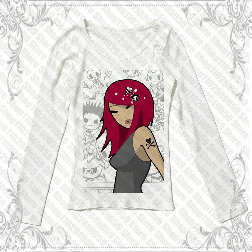 Woman Clothes for Women Women's T-shirts Star Girl Y2k Tops Gothic Female Clothing 90s Clothes Vintage Spring 2025 Woman Kawaii — image 1