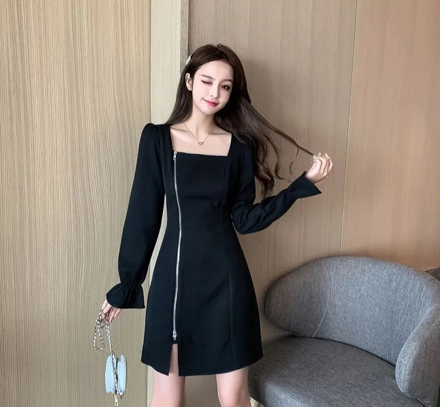 Plus Size Dresses For Women Casual Youth On Sale Clearance Korean Style Elegant Party Luxury Hot Woman Long Sleeve Dress Zipper — image 14