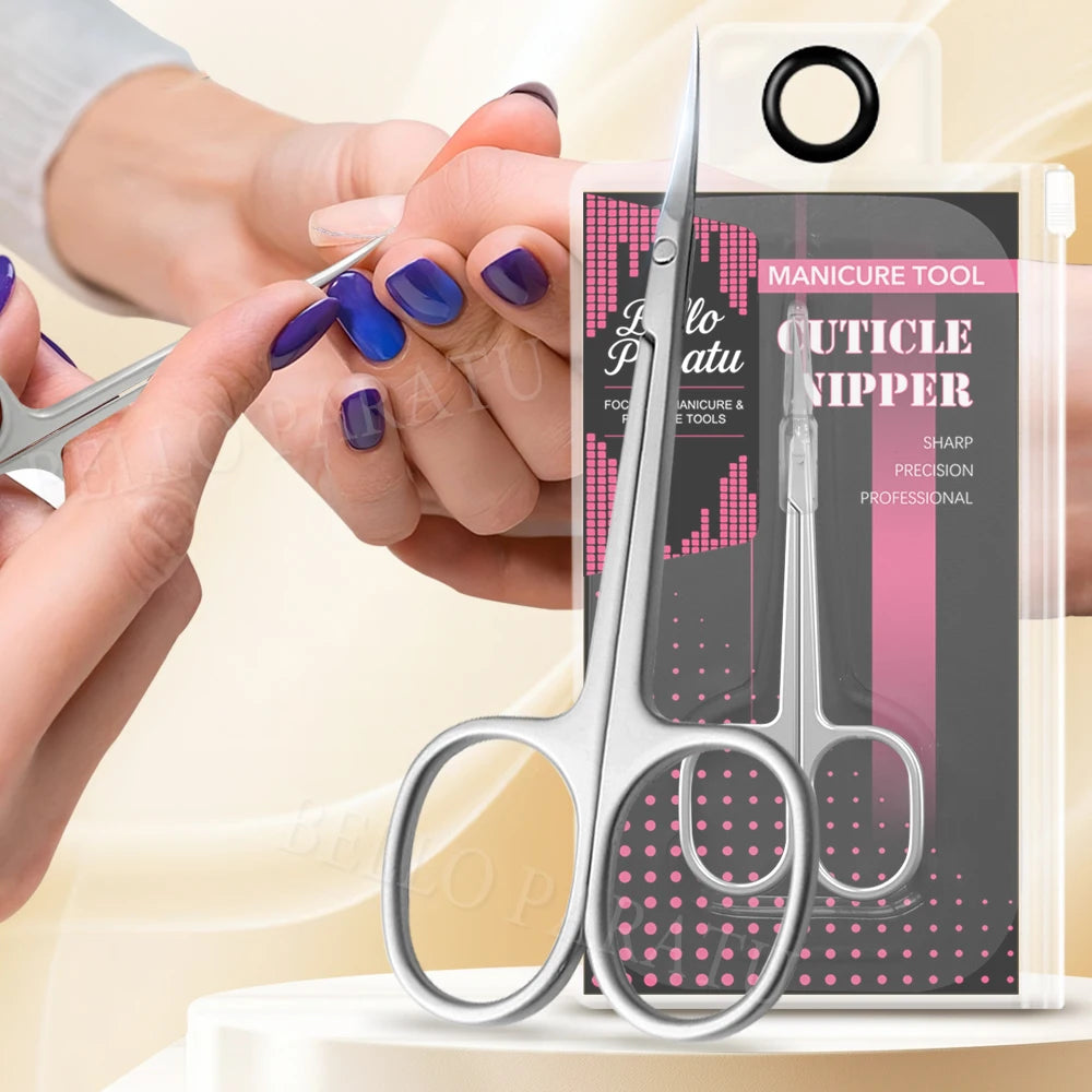 1Pcs Extra Fine Curved Cuticle Scissors Multi Purpose Manicure Dead Skin Remover For Nails Art Tools Eyelashes Eyebrown Scissors — image 1