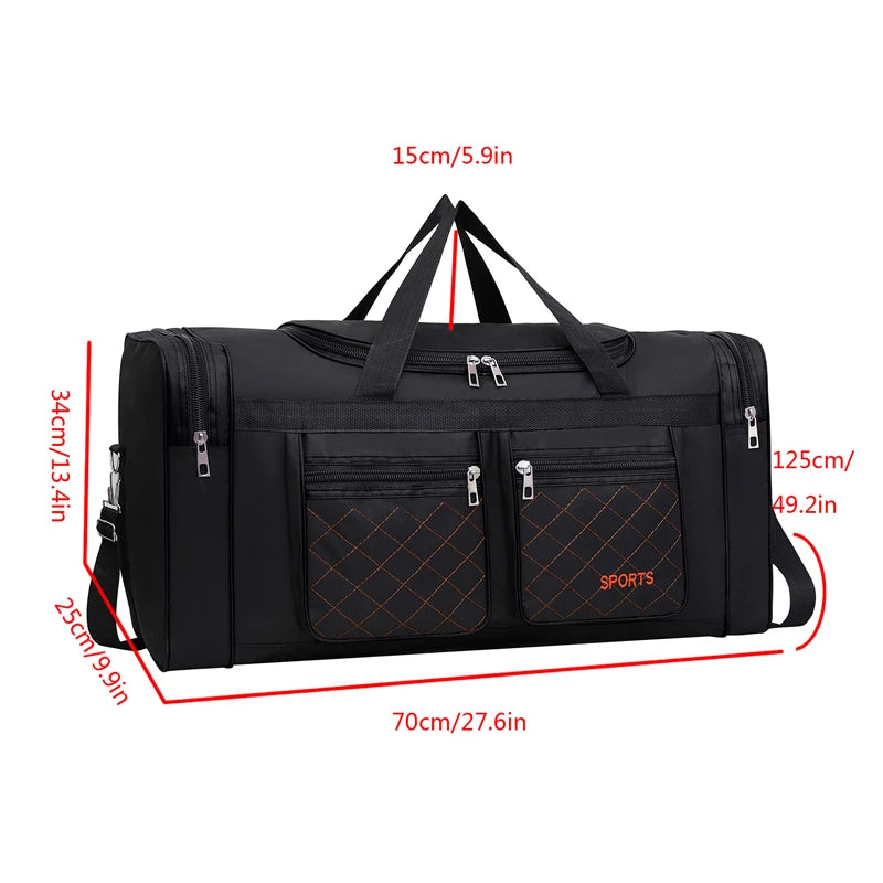 Men's Large Capacity Luggage Bag - Multi Pocket Travel Bag with Zipper Closure, Foldable Design, Ideal for Vacation and Sports E — image 5