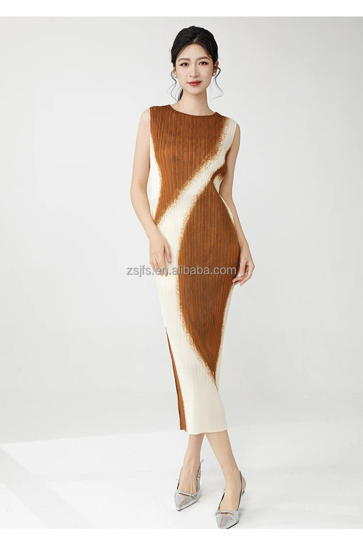 Women Clothing Wholesale Summer Ladies Fashion Dresses High Quality Stretch Sleeveless Dresses — image 10