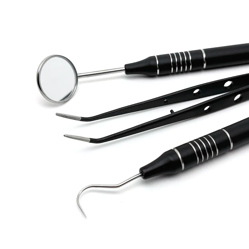 Kit Dental Mouth Mirror Tweezers Curve Probe Dentist Instrument Teeth Care Cleaning Dental Tools — image 3