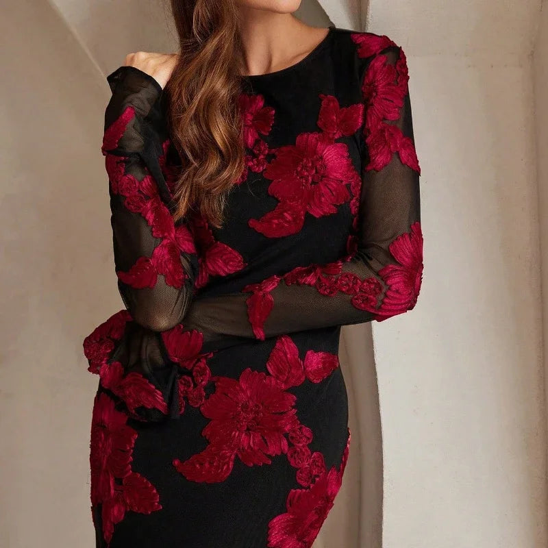 Elegant Dress Dress for Women 2025 Spring Collection Waist V-neck Jacquard Embroidered Dress — image 5