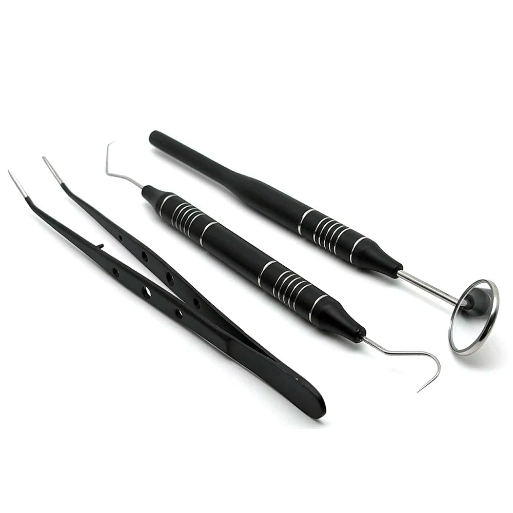 Kit Dental Mouth Mirror Tweezers Curve Probe Dentist Instrument Teeth Care Cleaning Dental Tools — image 2