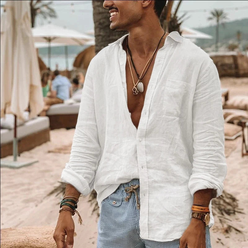 Men's Shirt Long Sleeve Regular Fit Men Casual Oversized Loose Single Breasted Shirt Leisure Spring Summer Male Blouse Shirt — image 5