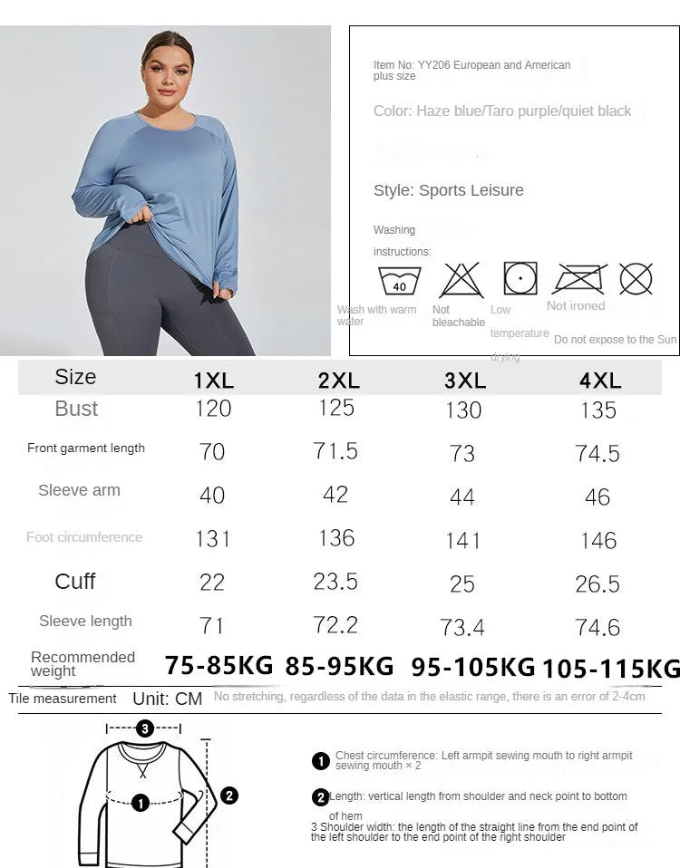 Plus Size Yoga Clothes Women 2025 Long Sleeve Sportswear Woman Gym Running Blouses Sports Tops Fitness T-shirt Workout Clothing — image 9