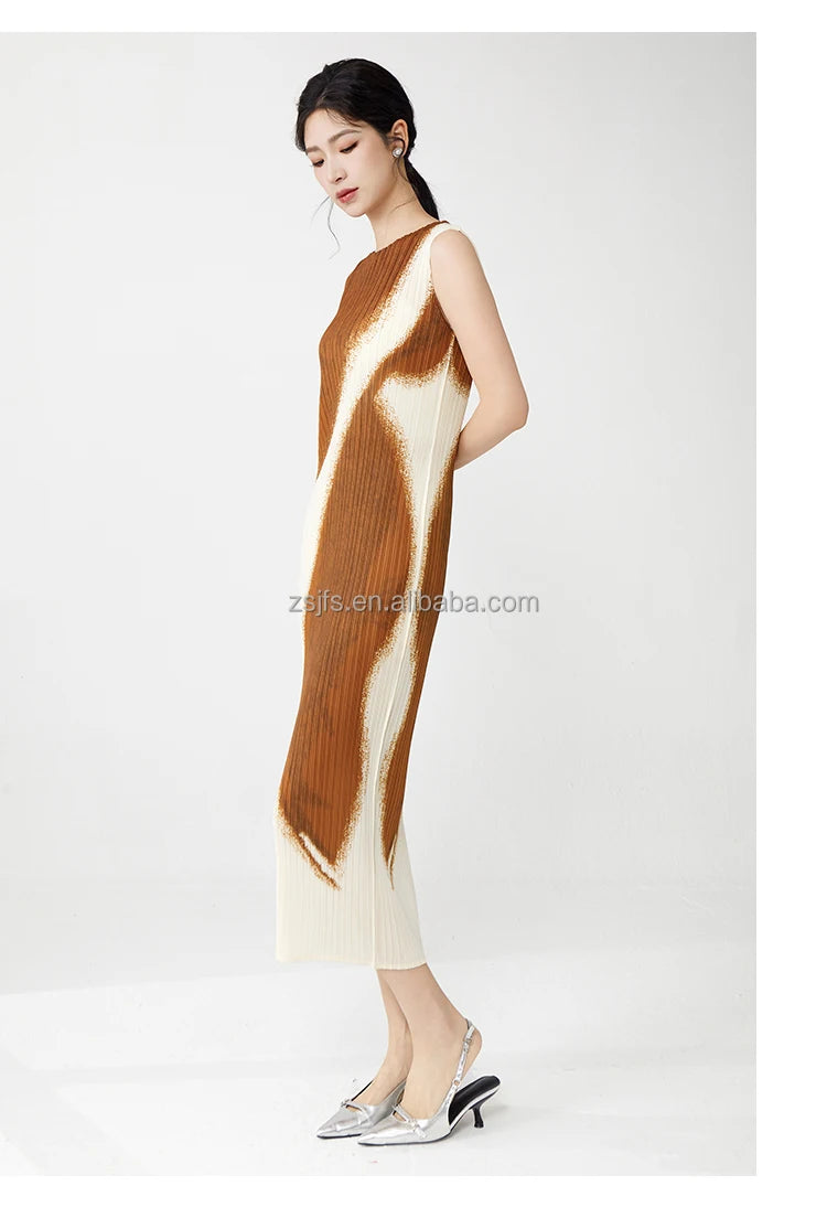 Women Clothing Wholesale Summer Ladies Fashion Dresses High Quality Stretch Sleeveless Dresses — image 12
