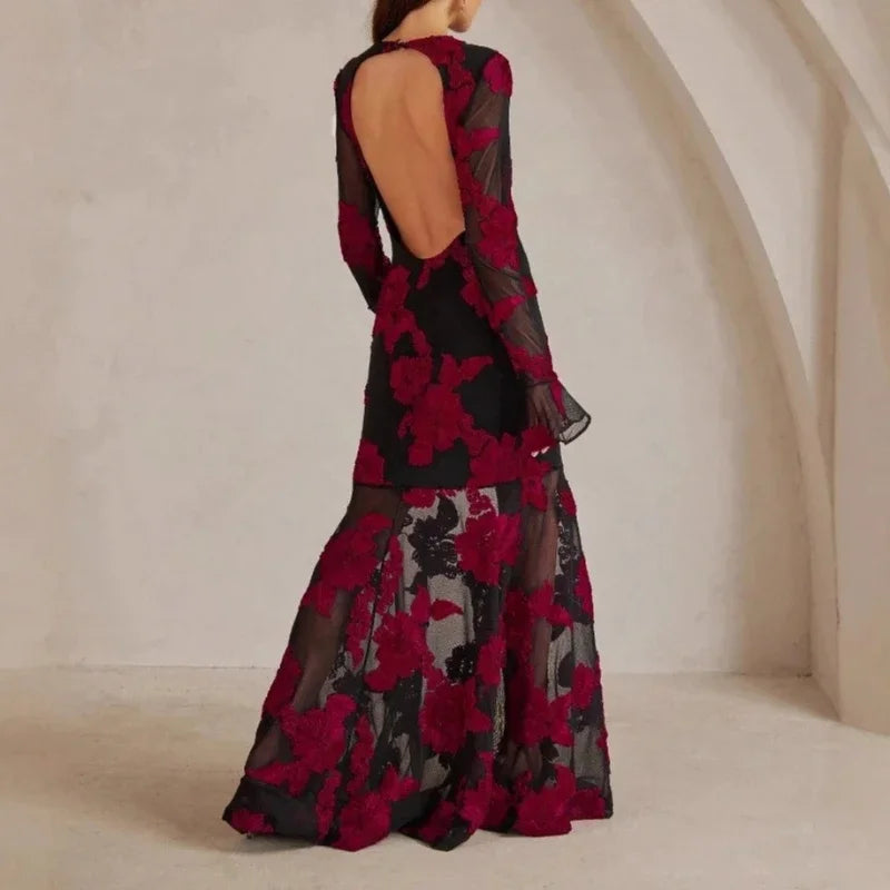 Elegant Dress Dress for Women 2025 Spring Collection Waist V-neck Jacquard Embroidered Dress — image 3