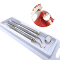 Kit Dental Mouth Mirror Tweezers Curve Probe Dentist Instrument Teeth Care Cleaning Dental Tools — image 7