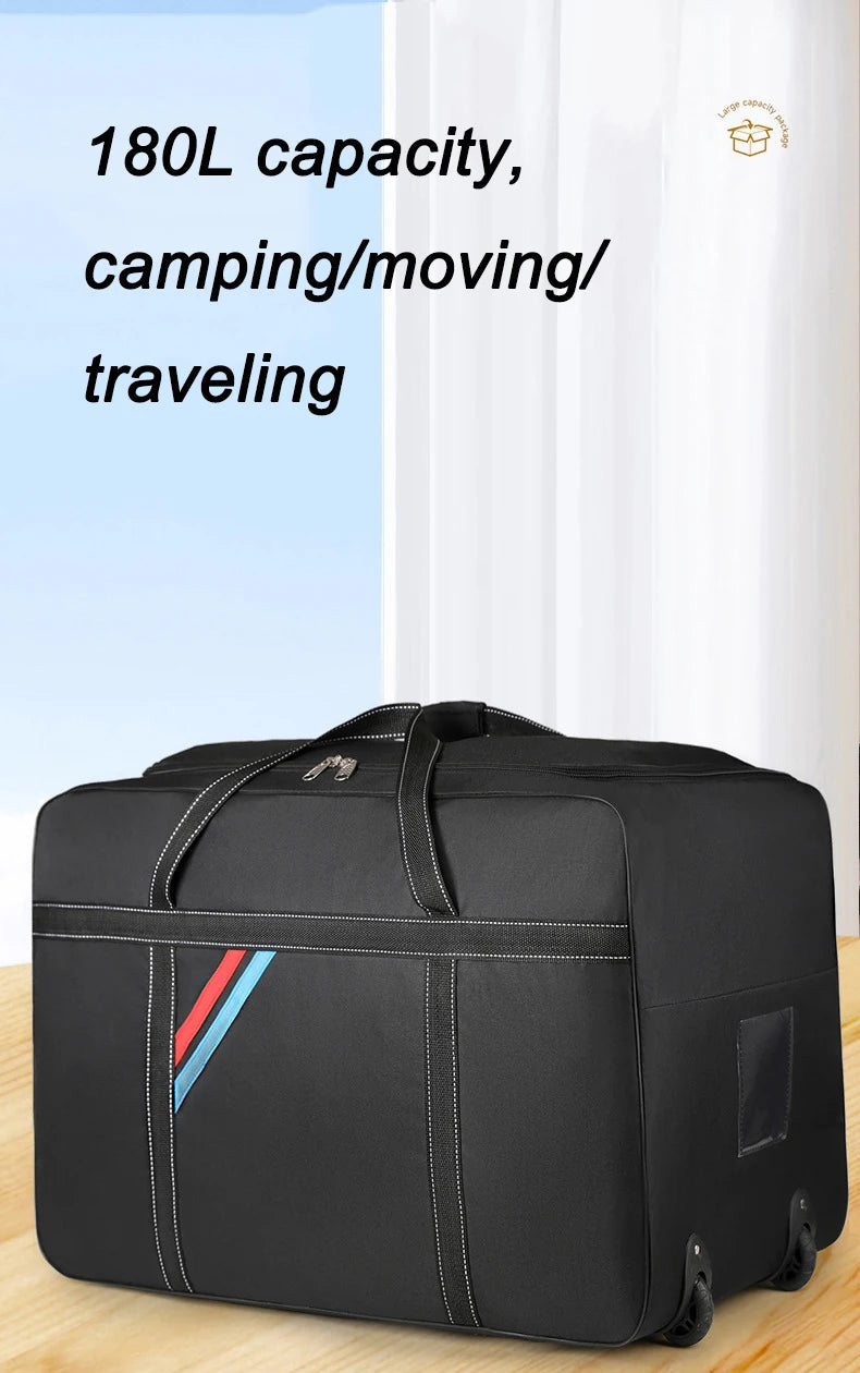 Large Capacity Trolley Bags with Wheels Foldable Luggage Wheeled Bag Travel Suitcase Waterproof Handbag Weekend Rolling Luggage — image 8