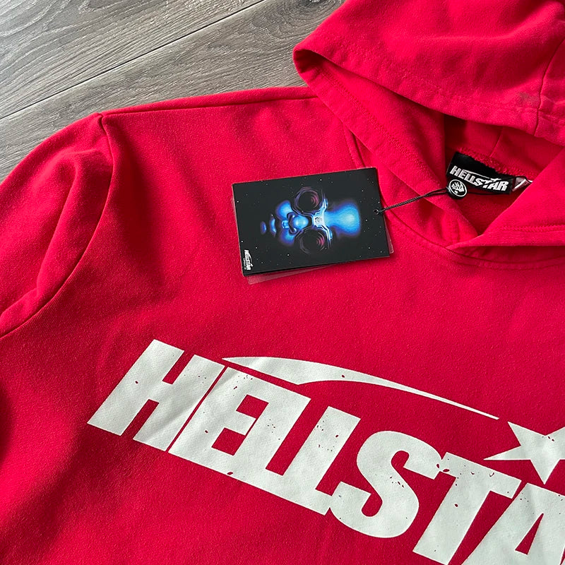 Red Hoodie Red Wash Hooded Sweater — image 4