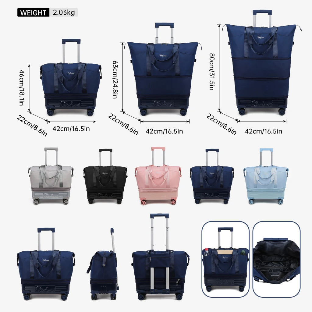 Luggage Bag with Wheels, Travel Bag with Universal Wheels, Foldable Suitcase, Lightweight Trolley Bag, Large Capacity Hand-Pulled Backpack for Going Abroad and Returning Home — image 12