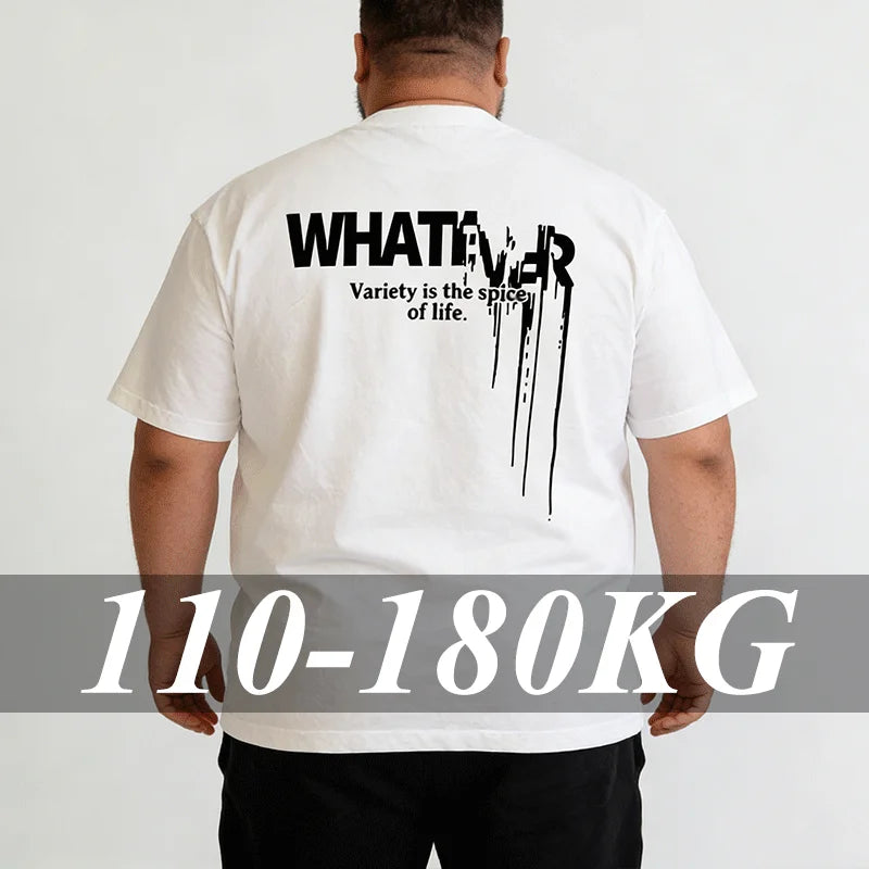 Plus Size Men's T-shirt Fashion Street Style Summer Short-sleeved Tees Round Neck Loose Casual T-shirt Top Tee Male Clothing — image 1