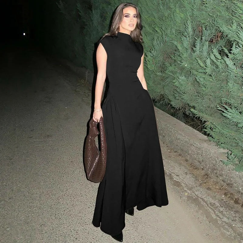 Evening Dress Dresses 2025 Woman Vestidos A-line Women's Clothing Solid Color Sleeveless Party Prom Banquet Temperament Elegant — image 4